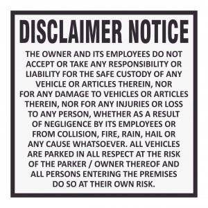 Disclaimer Notice Board